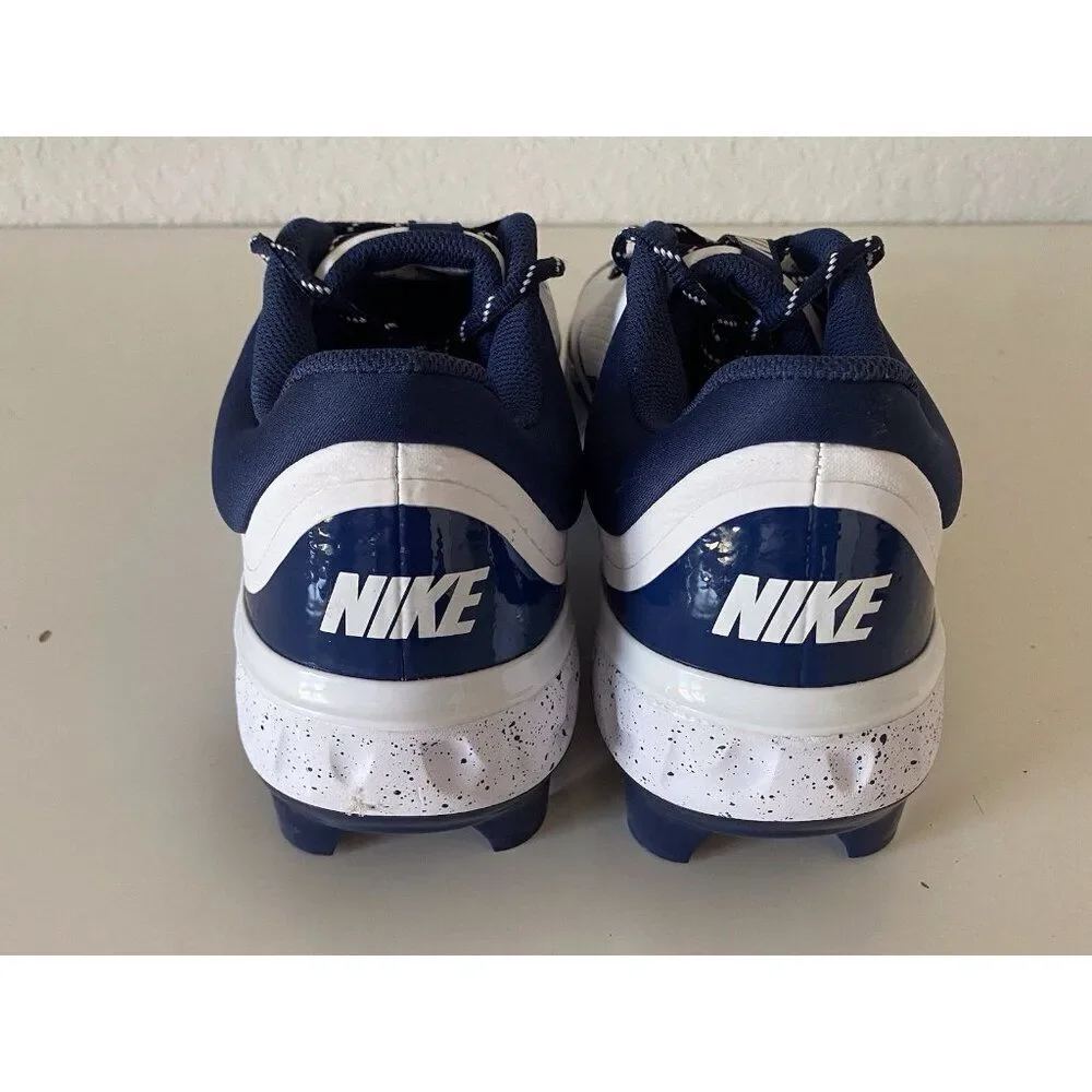 Nike Alpha Huarache Elite 4 Low MCS White Navy Molded Cleats FD6255-107 Men's 14